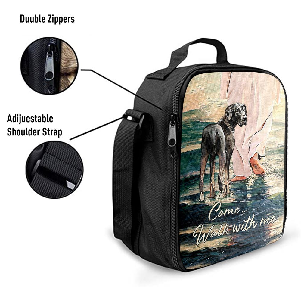 Come Walk With Me Lunch Bag, Christian Lunch Bag For School, Picnic, Religious Lunch Bag