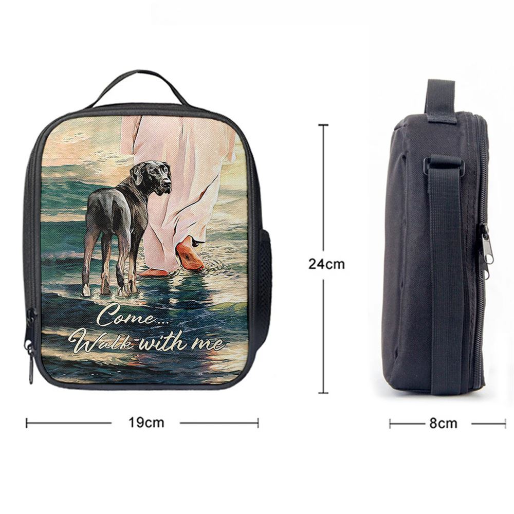 Come Walk With Me Lunch Bag, Christian Lunch Bag For School, Picnic, Religious Lunch Bag