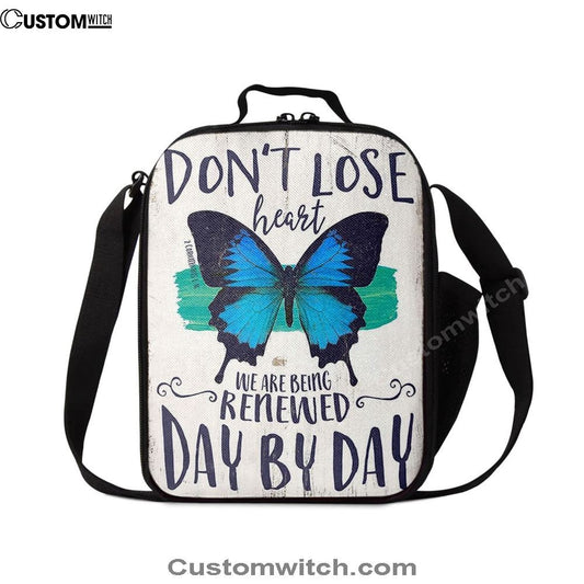 Corinthians 1 16 Don'T Lose Heart Lunch Bag, Christian Lunch Bag For School, Picnic, Religious Lunch Bag