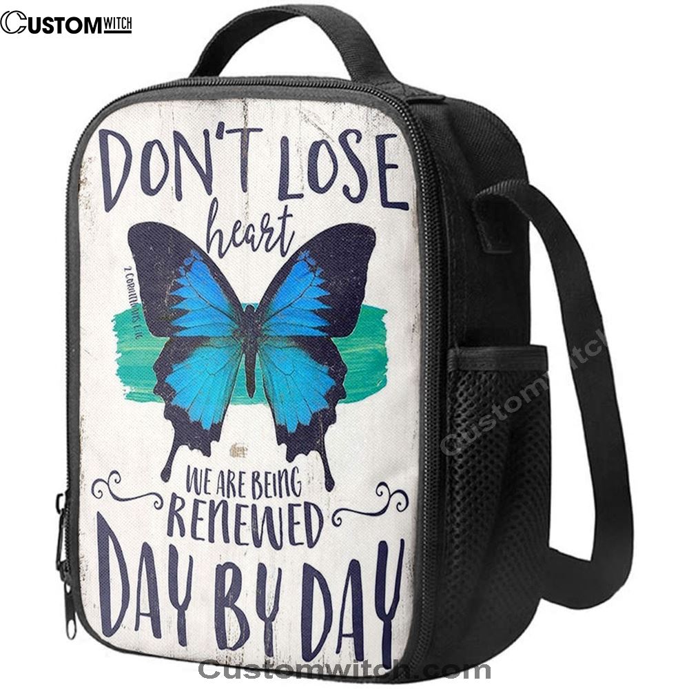 Corinthians 1 16 Don'T Lose Heart Lunch Bag, Christian Lunch Bag For School, Picnic, Religious Lunch Bag