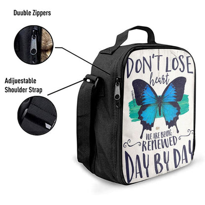 Corinthians 1 16 Don'T Lose Heart Lunch Bag, Christian Lunch Bag For School, Picnic, Religious Lunch Bag