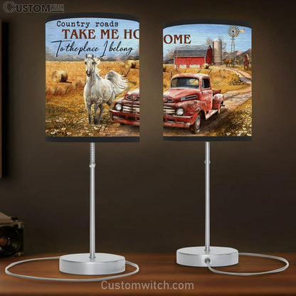 Country Roads Take Me Home White Horse Rice Field Ladybug Car Table Lamb Prints - Christian Lamb Gift - Religious Home Decor