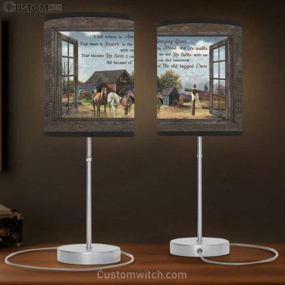 Countryside Horse I Still Believe In Grace Table Lamb Gift - Bible Verse Table Lamb - Religious Bedroom Decor
