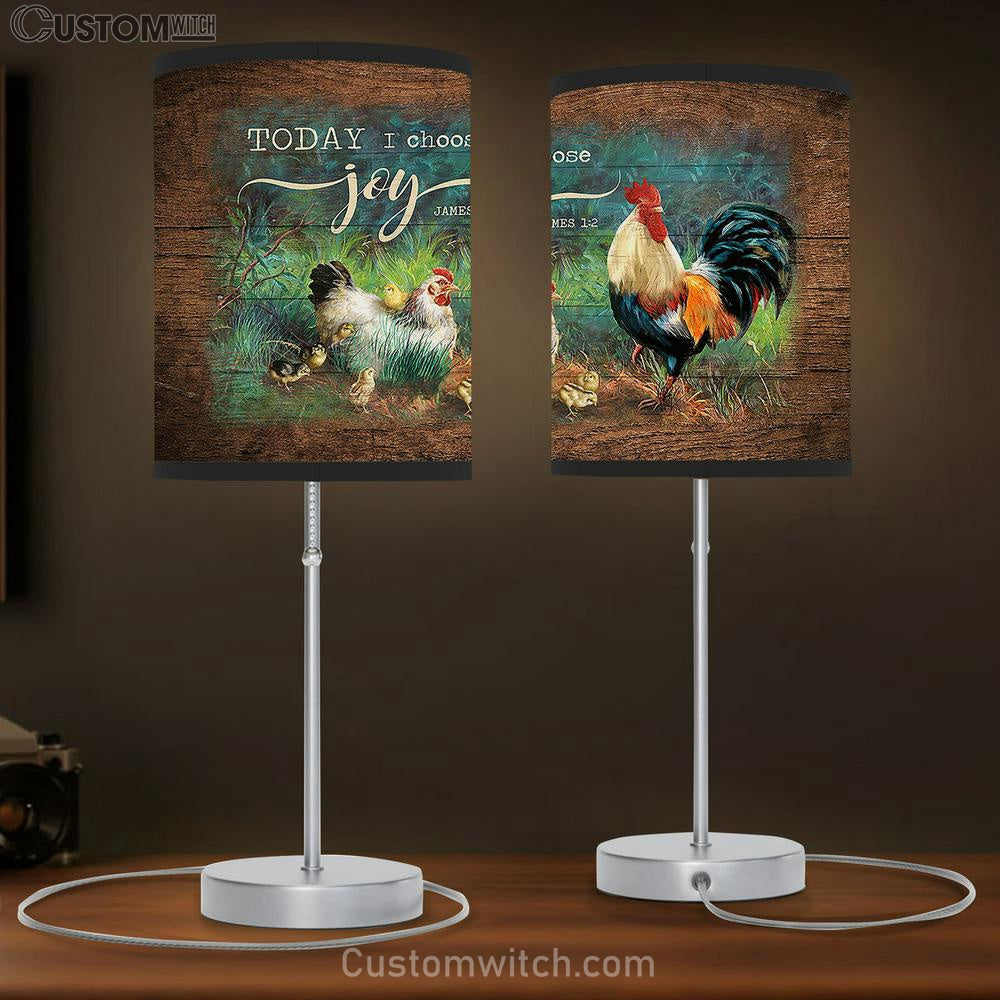 Couple Chicken Today I Choose Joy Table Lamb Gift - Bible Verse Table Lamb - Religious Bedroom Decor