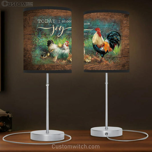 Couple Chicken Today I Choose Joy Table Lamb Gift - Bible Verse Table Lamb - Religious Bedroom Decor