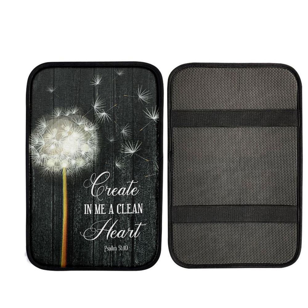 Create In Me A Clean Heart Psalm 5110 Car Center Console Cover, Christian Car Armrest Accessories