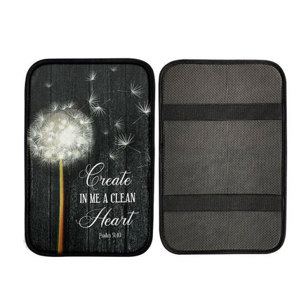 Create In Me A Clean Heart Psalm 5110 Car Center Console Cover, Christian Car Armrest Accessories
