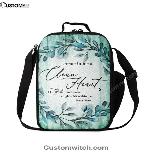 Create In Me A Clean Heart Psalm 5110 Dandelion Lunch Bag, Christian Lunch Bag For School, Picnic, Religious Lunch Bag