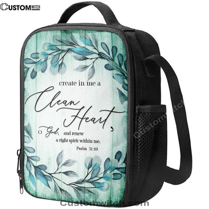 Create In Me A Clean Heart Psalm 5110 Dandelion Lunch Bag, Christian Lunch Bag For School, Picnic, Religious Lunch Bag