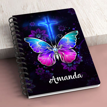 Cross And Butterfly 1 Corinthians 1614 Let All That You Do Be Done In Love Personalized Spiral Notebook Gifts For Friends