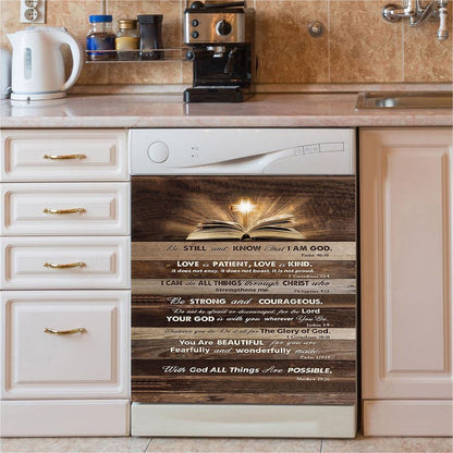 Cross Bible Verses Word Of God Dishwasher Cover, The Sword Of The Spirit Dishwasher Magnet Cover, Christian Kitchen Decor