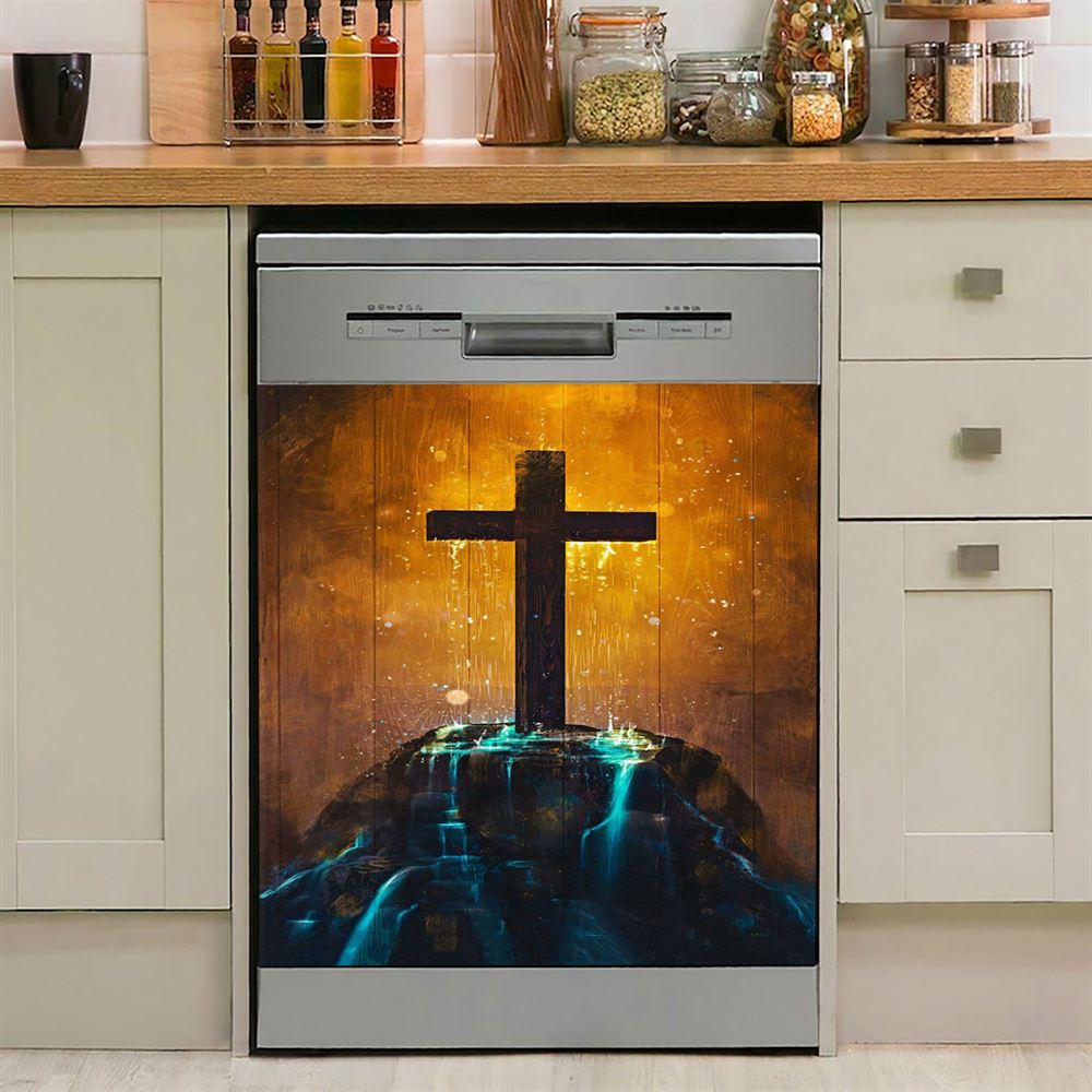 Cross Dishwasher Cover, American Flag Dishwasher Magnet Cover, Sunflower Decor