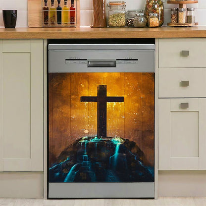 Cross Dishwasher Cover, American Flag Dishwasher Magnet Cover, Sunflower Decor