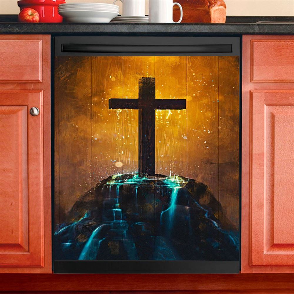 Cross Dishwasher Cover, American Flag Dishwasher Magnet Cover, Sunflower Decor