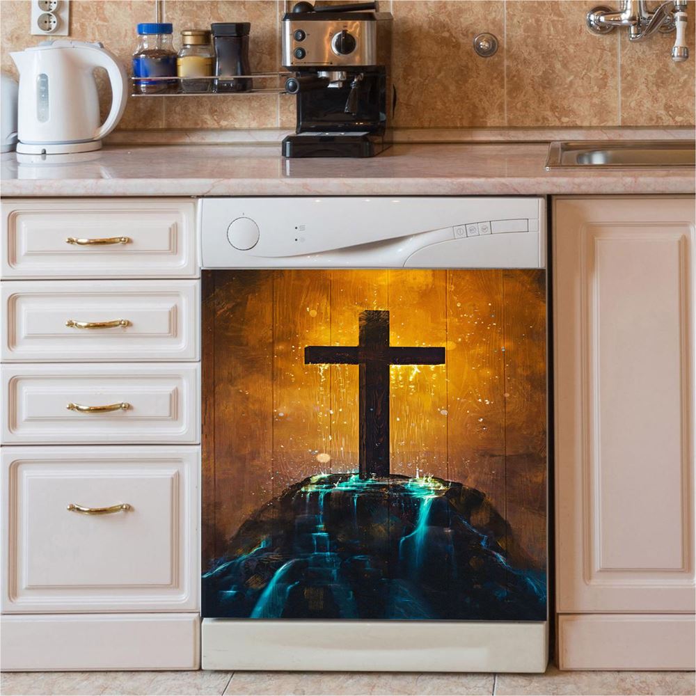 Cross Dishwasher Cover, American Flag Dishwasher Magnet Cover, Sunflower Decor