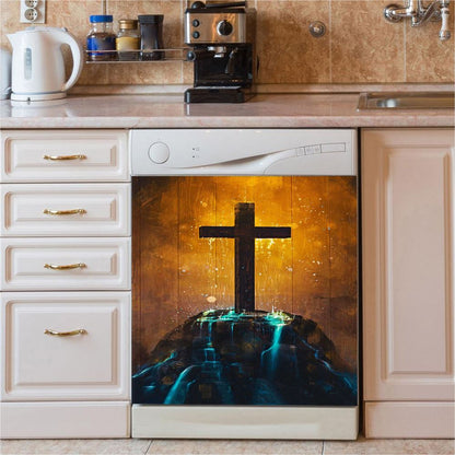 Cross Dishwasher Cover, American Flag Dishwasher Magnet Cover, Sunflower Decor