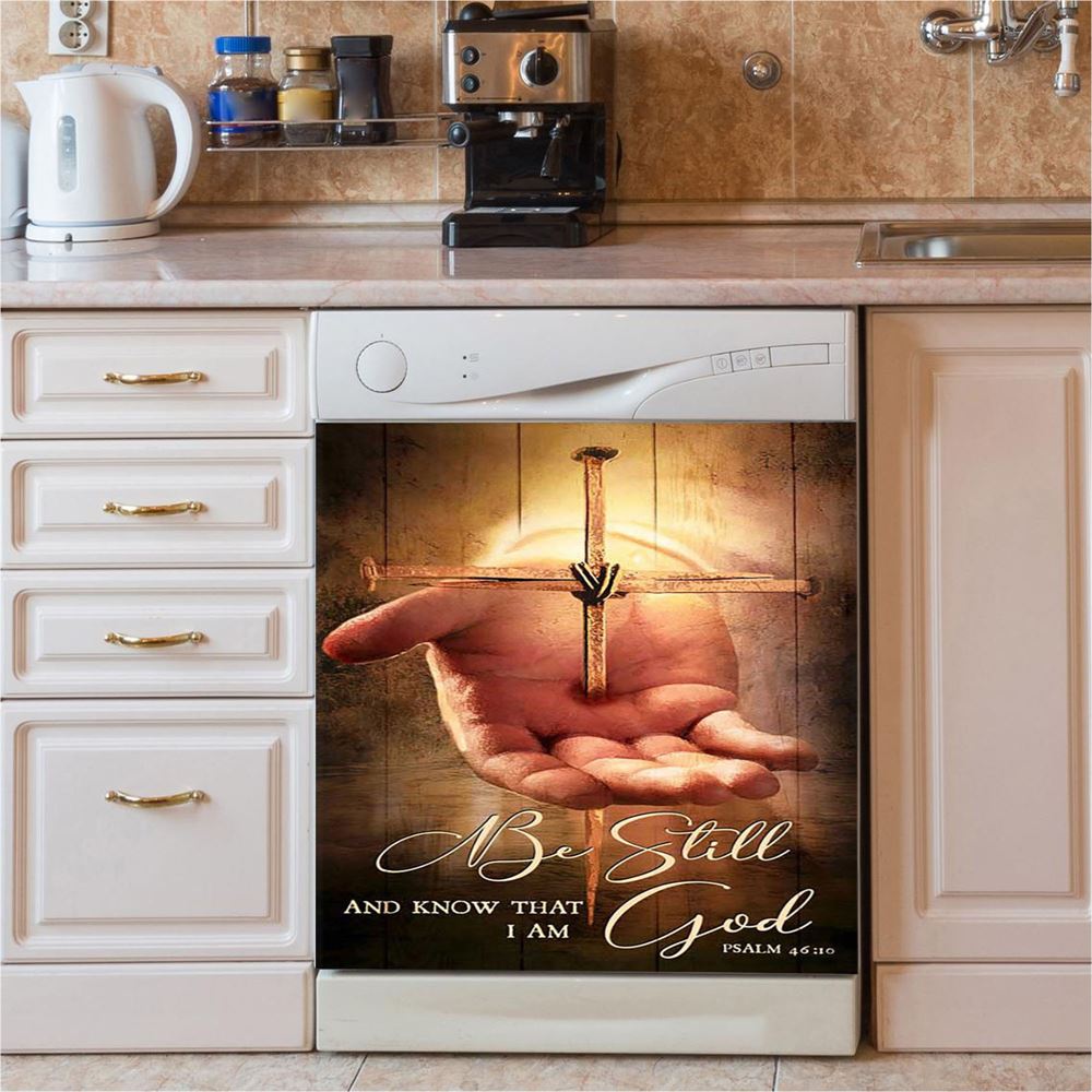 Cross Dishwasher Cover, Christian Dishwasher Magnet Cover, Religious Kitchen Decor