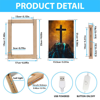 Cross Frame Lamp Art - Christian Frame Lamp - Religious Gifts Night Light