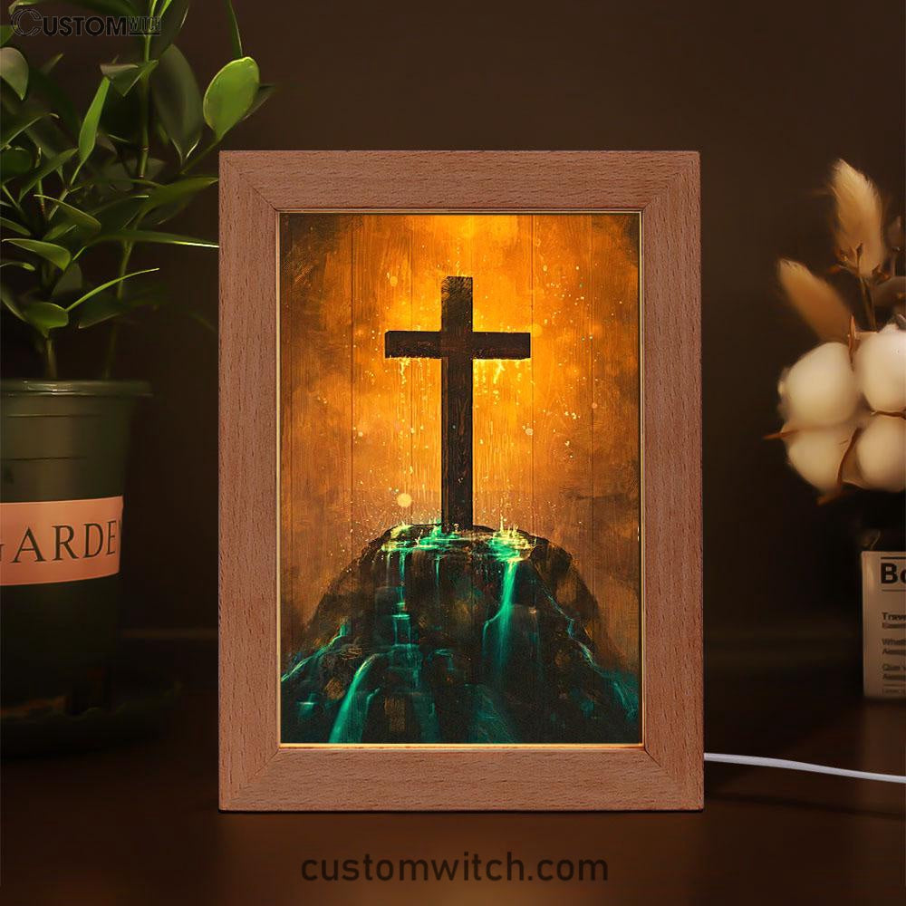 Cross Frame Lamp Art - Christian Frame Lamp - Religious Gifts Night Light