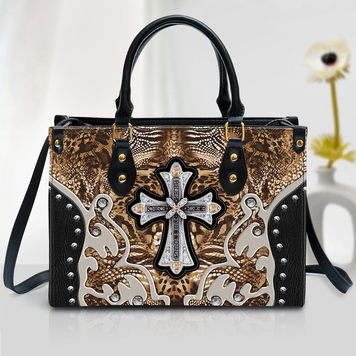 Cross Leather Handbag 1, Religious Gifts For Women, Women Pu Leather Bag