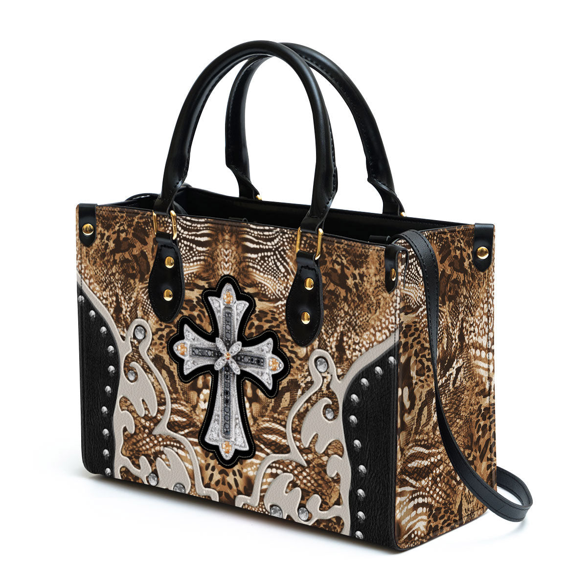 Cross Leather Handbag 1, Religious Gifts For Women, Women Pu Leather Bag