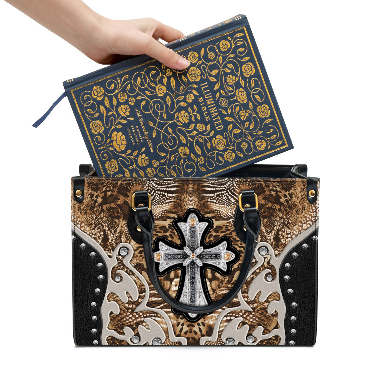Cross Leather Handbag 1, Religious Gifts For Women, Women Pu Leather Bag