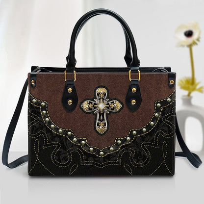 Cross Leather Handbag 2, Religious Gifts For Women, Women Pu Leather Bag
