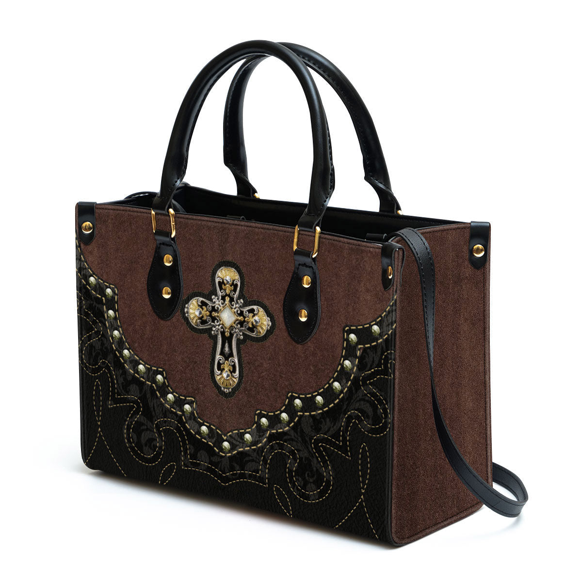 Cross Leather Handbag 2, Religious Gifts For Women, Women Pu Leather Bag