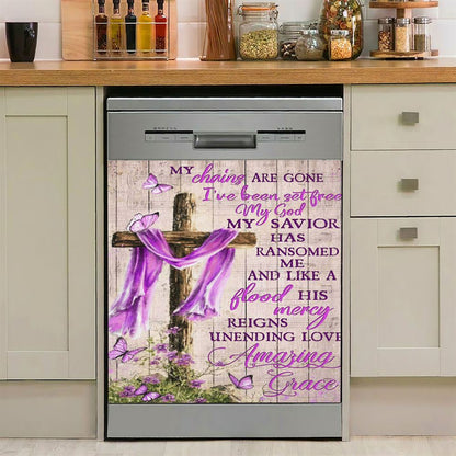 Cross Lion Of Judah Dishwasher Cover, Christian Dishwasher Magnet Cover, Bible Verse Kitchen Decor