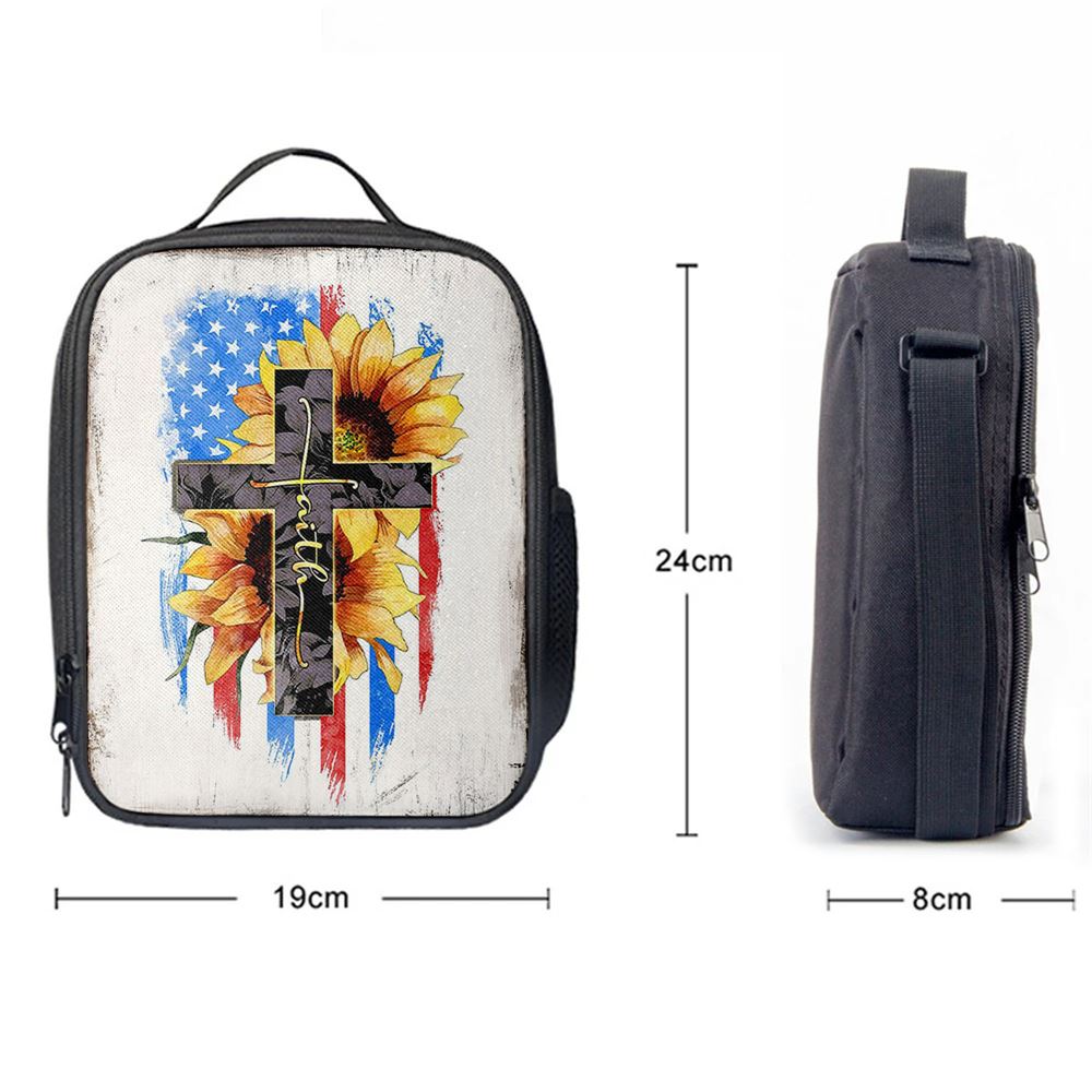 Cross Lunch Bag, Christian Lunch Box, Christian Lunch Bag For School, Picnic, Religious Lunch Bag