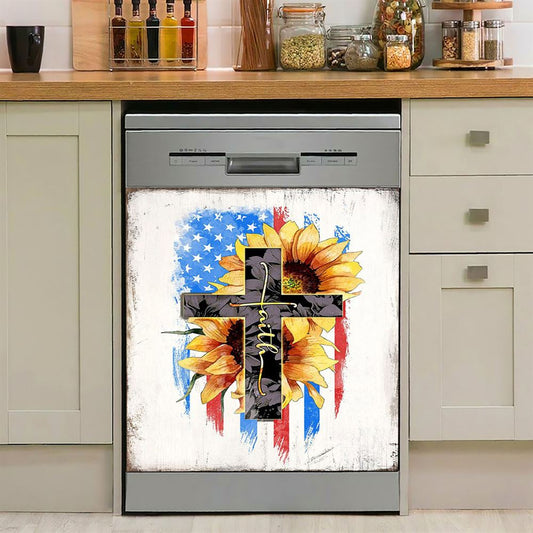 Cross My Chains Are Gone I'Ve Been Set Free My God Dishwasher Cover, Christian Dishwasher Magnet Cover, Religious Kitchen Decor