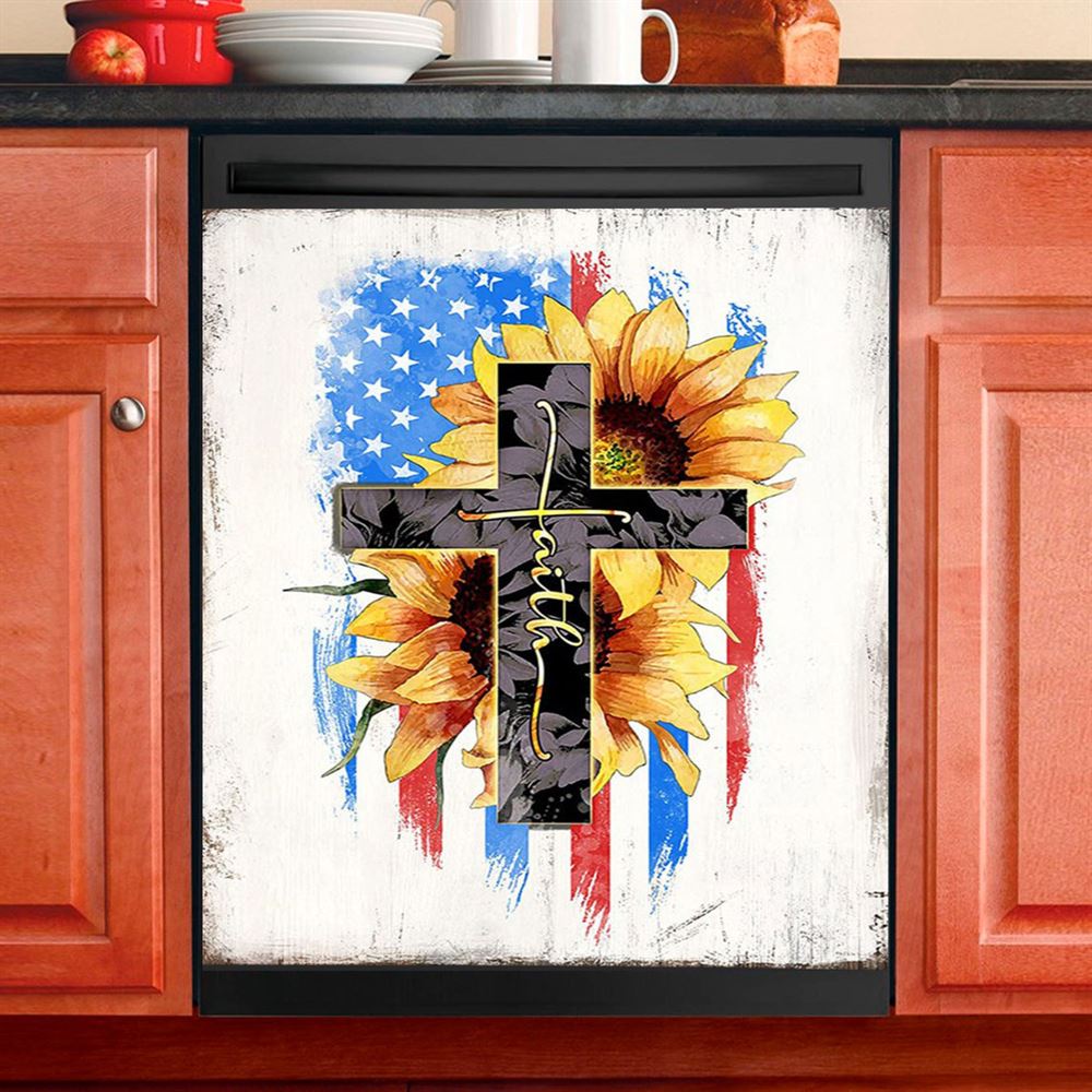 Cross My Chains Are Gone I'Ve Been Set Free My God Dishwasher Cover, Christian Dishwasher Magnet Cover, Religious Kitchen Decor