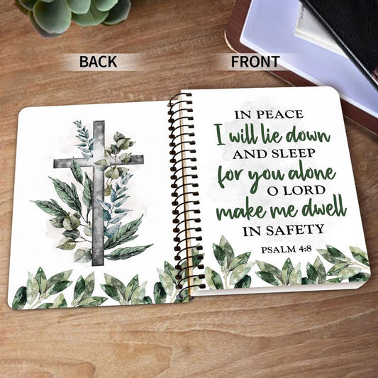 Cross Psalm 48 Make Me Dwell In Safety Spiral Journal, Spiritual Gifts For Christian Friends Lord