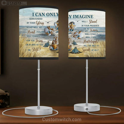 Cross Sea Turtle Seagull I Can Only Imagine Table Lamb Gift - Bible Verse Table Lamb - Religious Bedroom Decor
