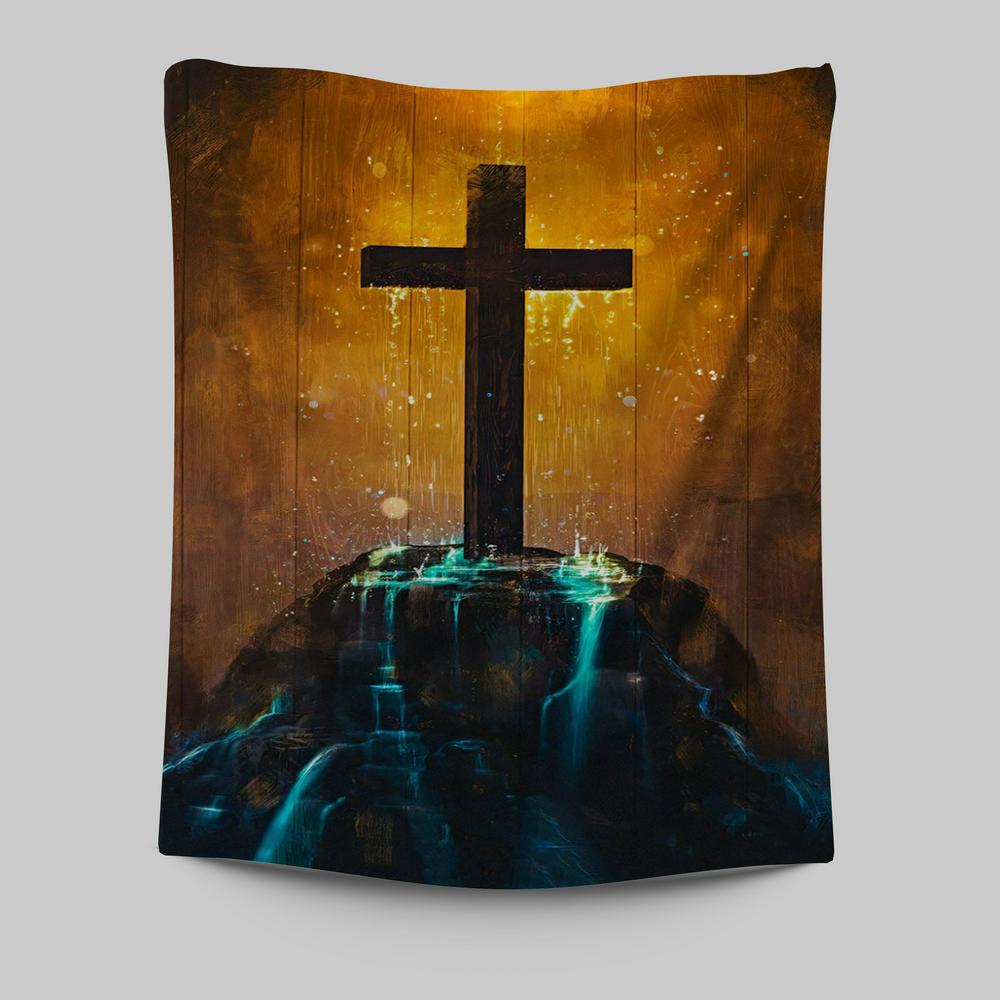 Cross Tapestry Wall Art - Christian Wall Tapestry - Religious Tapestries Wall Hanging Prints