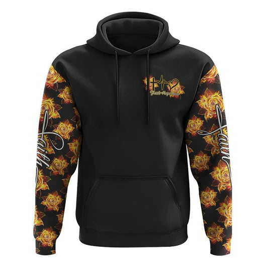 Cross Wings Rose All Over Print 3D Hoodie, Christian Hoodie, Christian Sweatshirt, Bible Verse Shirt