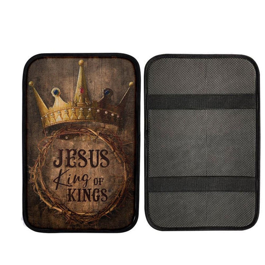 Crown Of Thorn Jesus King Of Kings Car Center Console Cover, Car Armrest Pad, Christian Gift, Armrest Box Mat