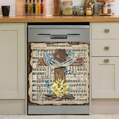 Crown Of Thorns Song Lyrics The Old Rugged Cross Dishwasher Cover, Christian Dishwasher Magnet Cover, Religious Kitchen Decor