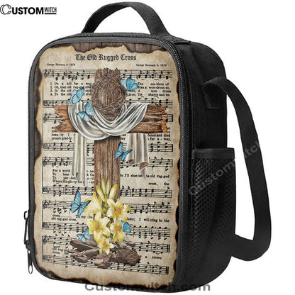 Crown Of Thorns Song Lyrics The Old Rugged Cross Lunch Bag, Christian Lunch Bag For School, Picnic, Religious Lunch Bag