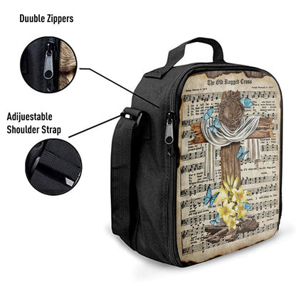 Crown Of Thorns Song Lyrics The Old Rugged Cross Lunch Bag, Christian Lunch Bag For School, Picnic, Religious Lunch Bag
