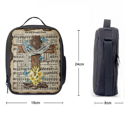 Crown Of Thorns Song Lyrics The Old Rugged Cross Lunch Bag, Christian Lunch Bag For School, Picnic, Religious Lunch Bag