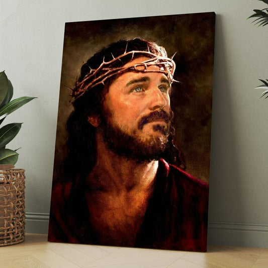 Crown Of Thorns, Stunning Jesus Artwork, Jesus Painting Canvas, Christmas Gift for Christian