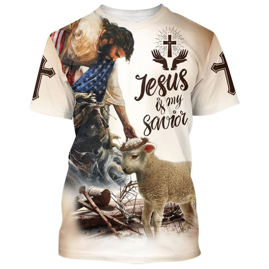 Crucified Christ And Lamb All Over Print 3D T-Shirt, Gift For Christian, Jesus Shirt