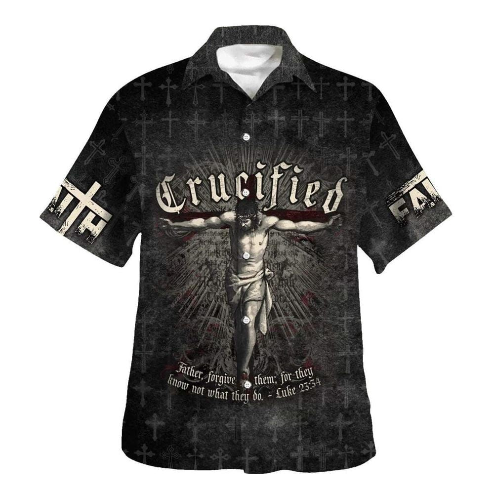 Crucified Crucifixion Of Jesus Hawaiian Shirt For Men, Christian Hawaiian Shirt, Gift For Christian