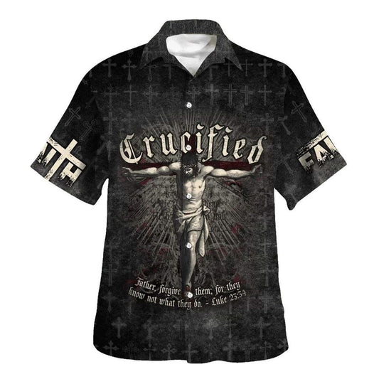 Crucified Crucifixion Of Jesus Hawaiian Shirt For Men, Christian Hawaiian Shirt, Gift For Christian
