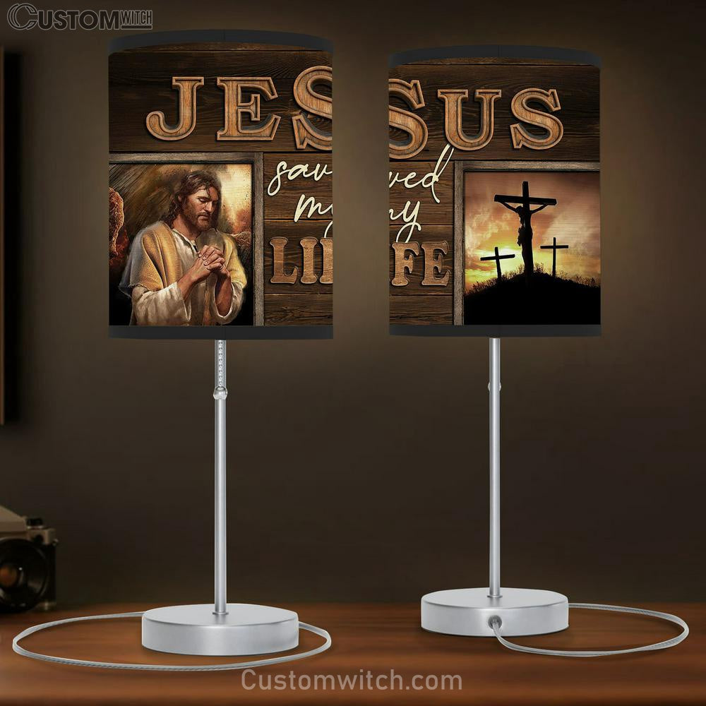 Crucifixion Of Jesus Three Crosses Jesus Saved My Life Table Lamb Gift - Bible Verse Table Lamb - Religious Bedroom Decor