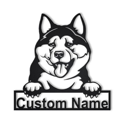 Custom Akita Inu Dog Metal Sign, Led Lights Akita Inu Dog Metal Sign, Dog Lover Gift, Dog Wall Sign, Home Decor Sign