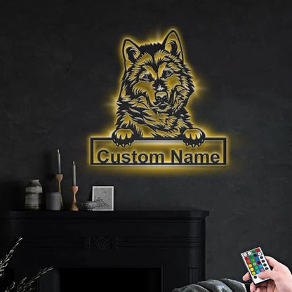 Custom Alaskan Malamute Dog Metal Sign, Led Lights CustomAlaskan Malamute Dog Sign, Dog Lover Gift, Dog Wall Sign, Home Decor Sign