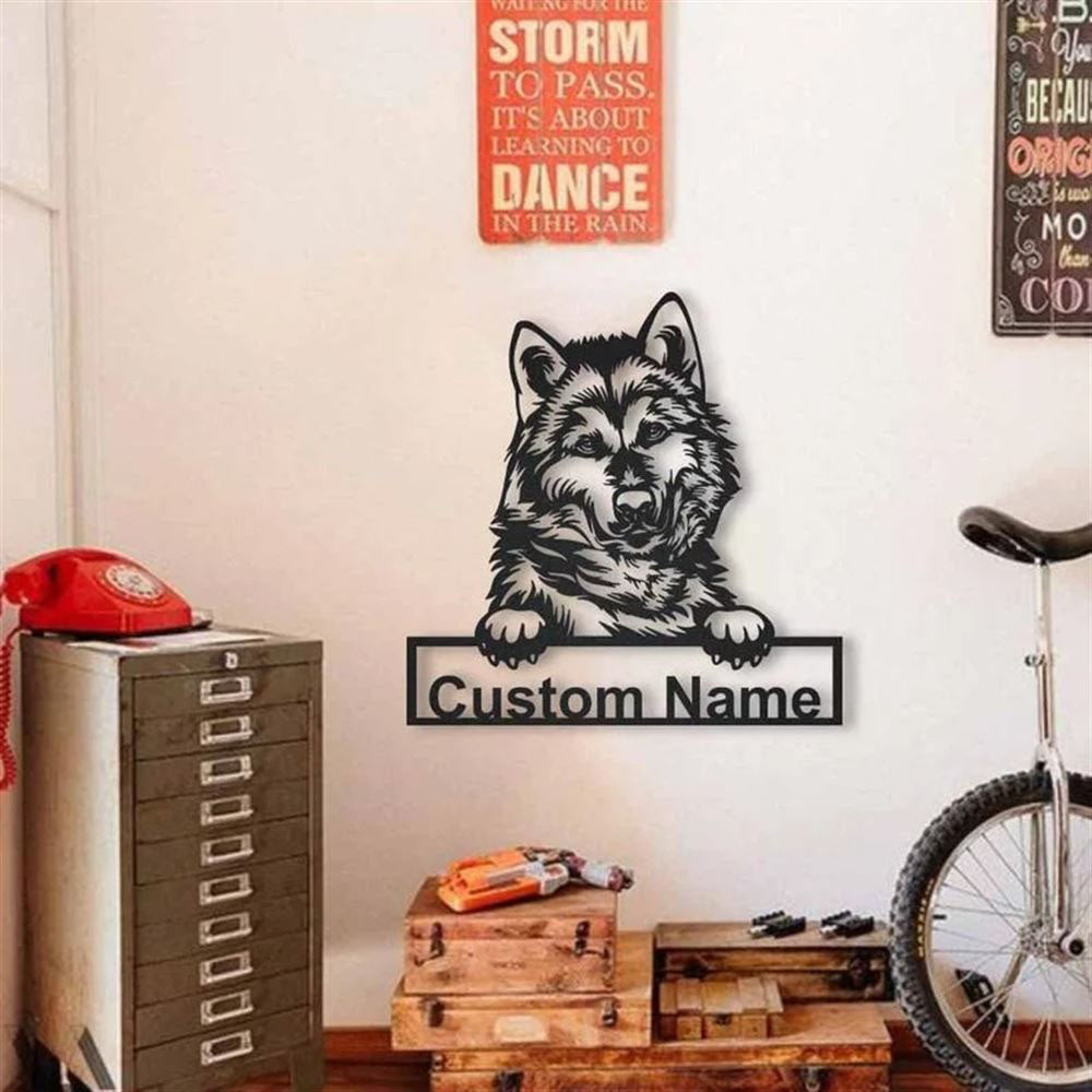 Custom Alaskan Malamute Dog Metal Sign, Led Lights CustomAlaskan Malamute Dog Sign, Dog Lover Gift, Dog Wall Sign, Home Decor Sign