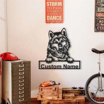 Custom Alaskan Malamute Dog Metal Sign, Led Lights CustomAlaskan Malamute Dog Sign, Dog Lover Gift, Dog Wall Sign, Home Decor Sign